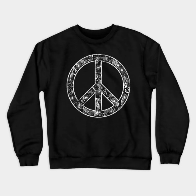 Flower Peace Sign Crewneck Sweatshirt by theglaze